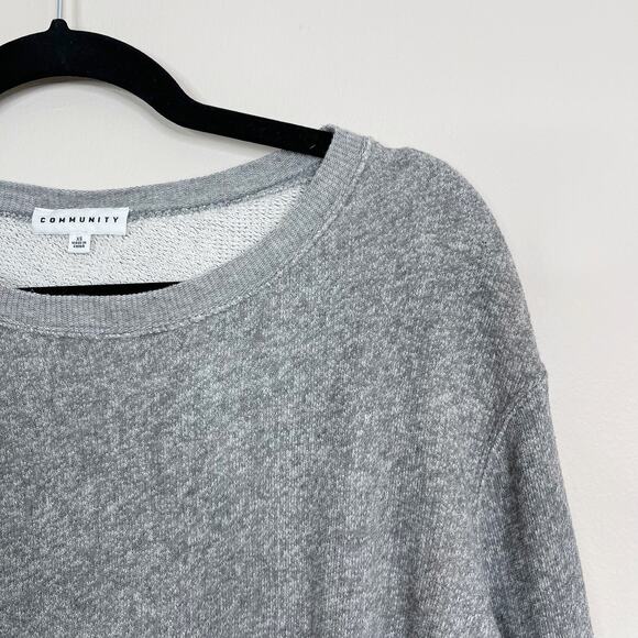 Aritzia Community Cotton French Terry Sweatshirt XSmall XS Gray Long Sleeve - Picture 3 of 7